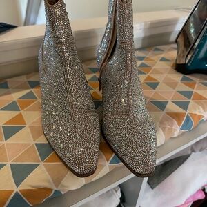 Elegant Rhinestone Ankle Boots